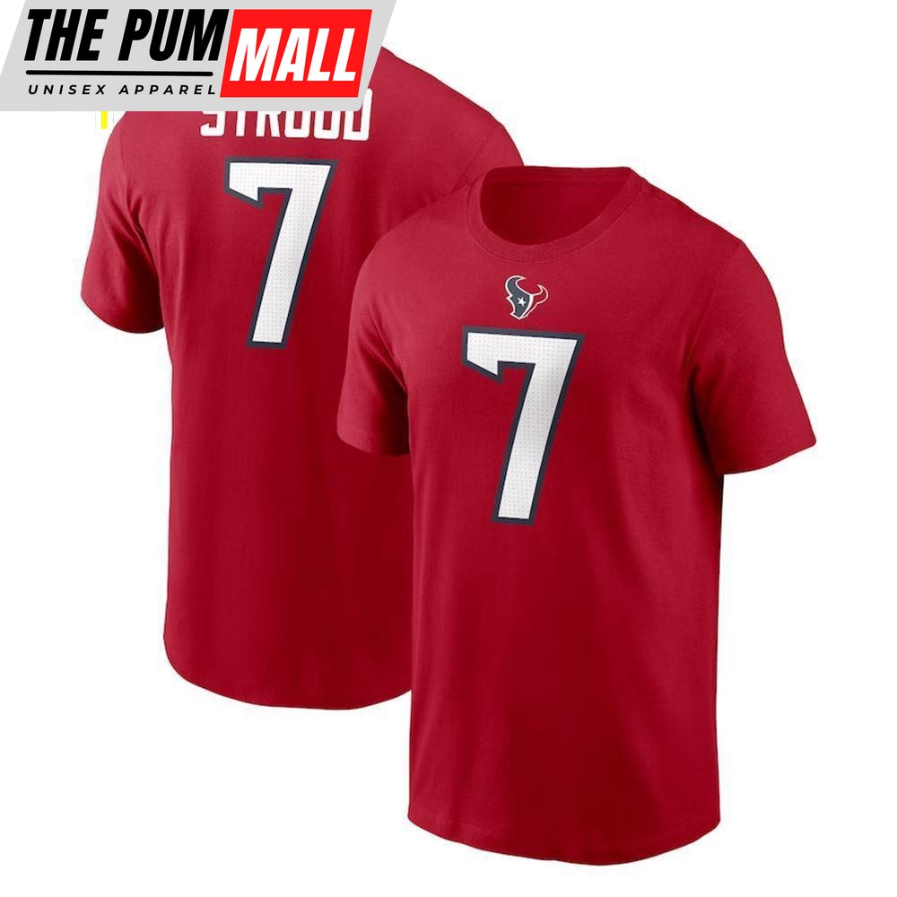 Houston Texans C.J. Stroud Nike Red Player Name & Number T-Shirt