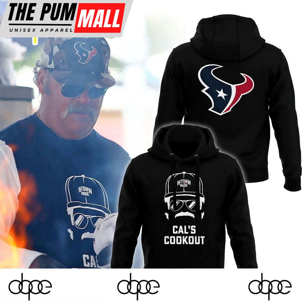 Houston Texans H-Town Made Cal’s Cookout Softstyle 2024 Black Hoodie
