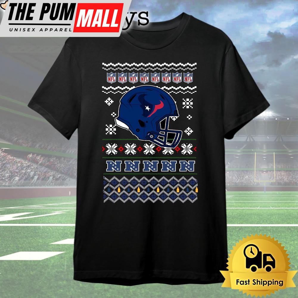 Houston Texans Helmet Team Christmas T Shirt