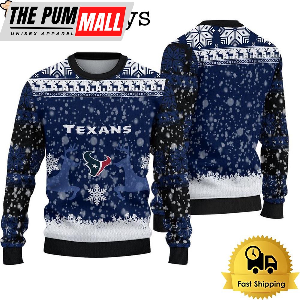 Houston Texans Reindeer Football Ugly Christmas Sweater