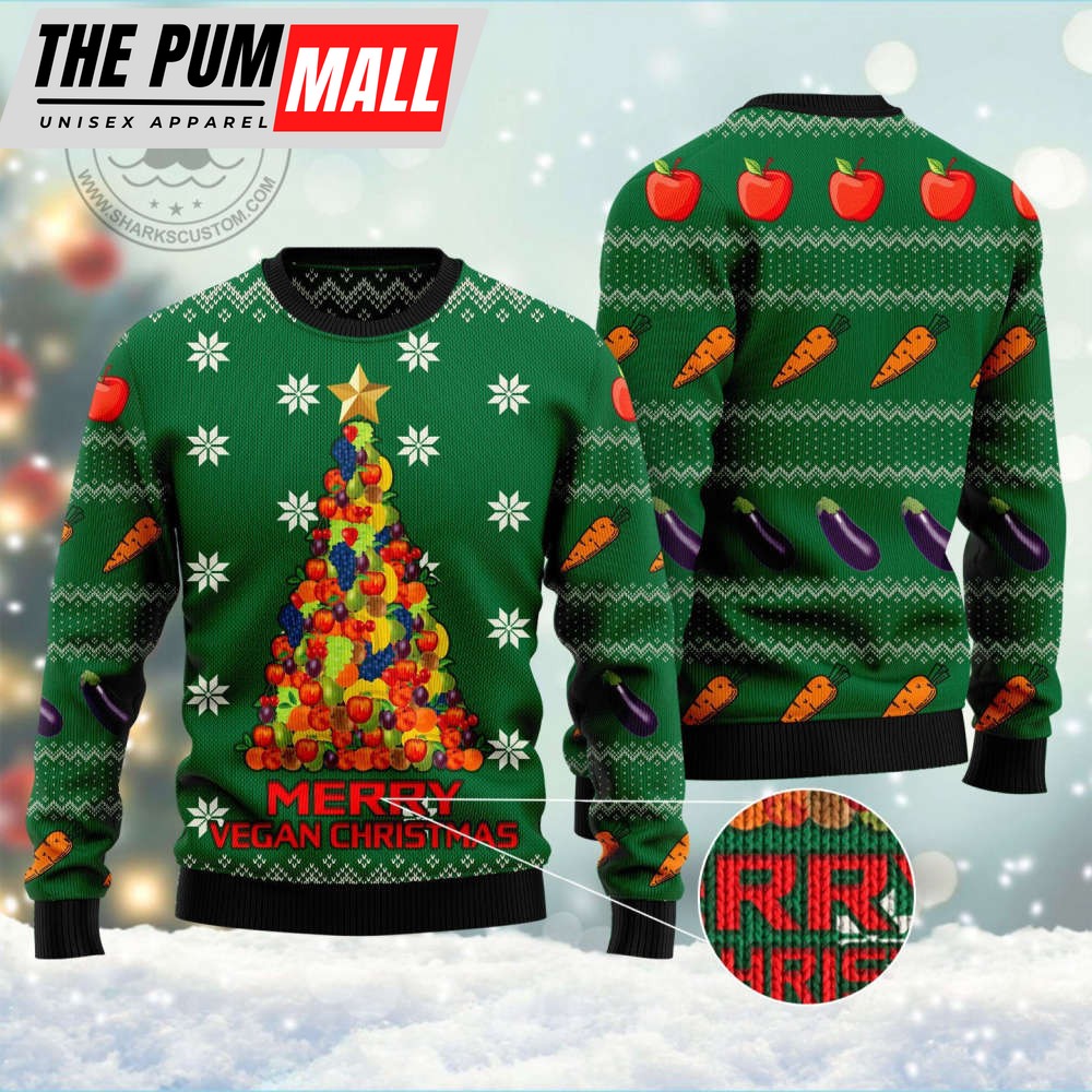 ht101310-merry-vegan-ugly-christmas-sweater-noel-malalan-signature-4yf4bea6 HT101310 Merry Vegan Ugly Christmas Sweater – Noel Malalan Signature