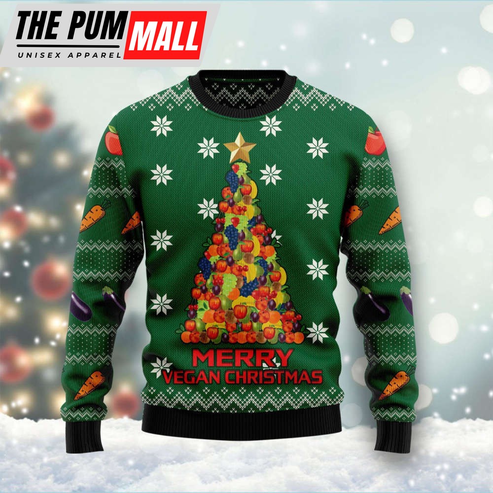 HT101310 Merry Vegan Ugly Christmas Sweater – Noel Malalan Signature
