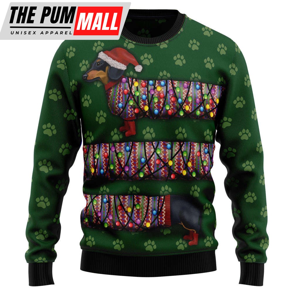HT102208 Dachshund Ugly Christmas Sweater by Noel Malalan