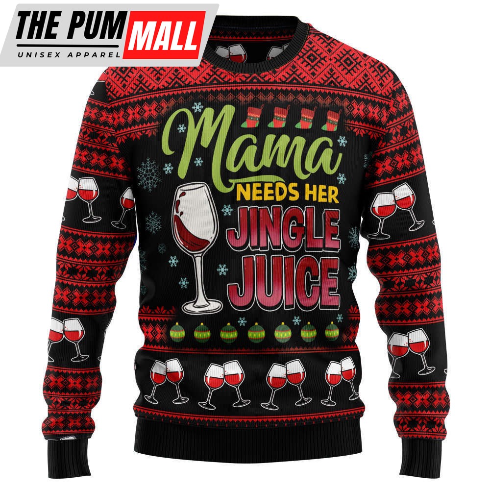 HT92801 Red Wine Mama Ugly Christmas Sweater by Noel Malalan