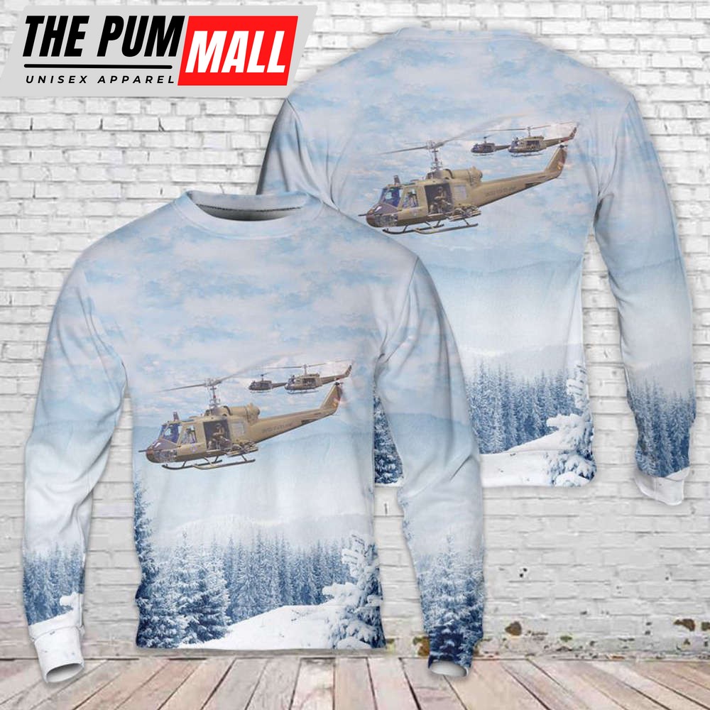 Huey Helicopter Christmas Sweater: 3D Gift for a Festive Holiday