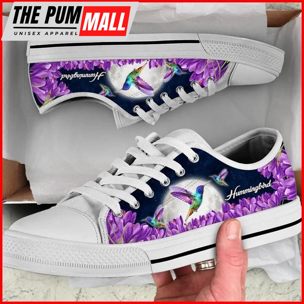 hummingbird-purple-flower-canvas-low-top-shoes-low-top-shoes-mens-women-gtdhw6fk Hummingbird Purple Flower Canvas Low Top Shoes – Low Top Shoes Mens, Women
