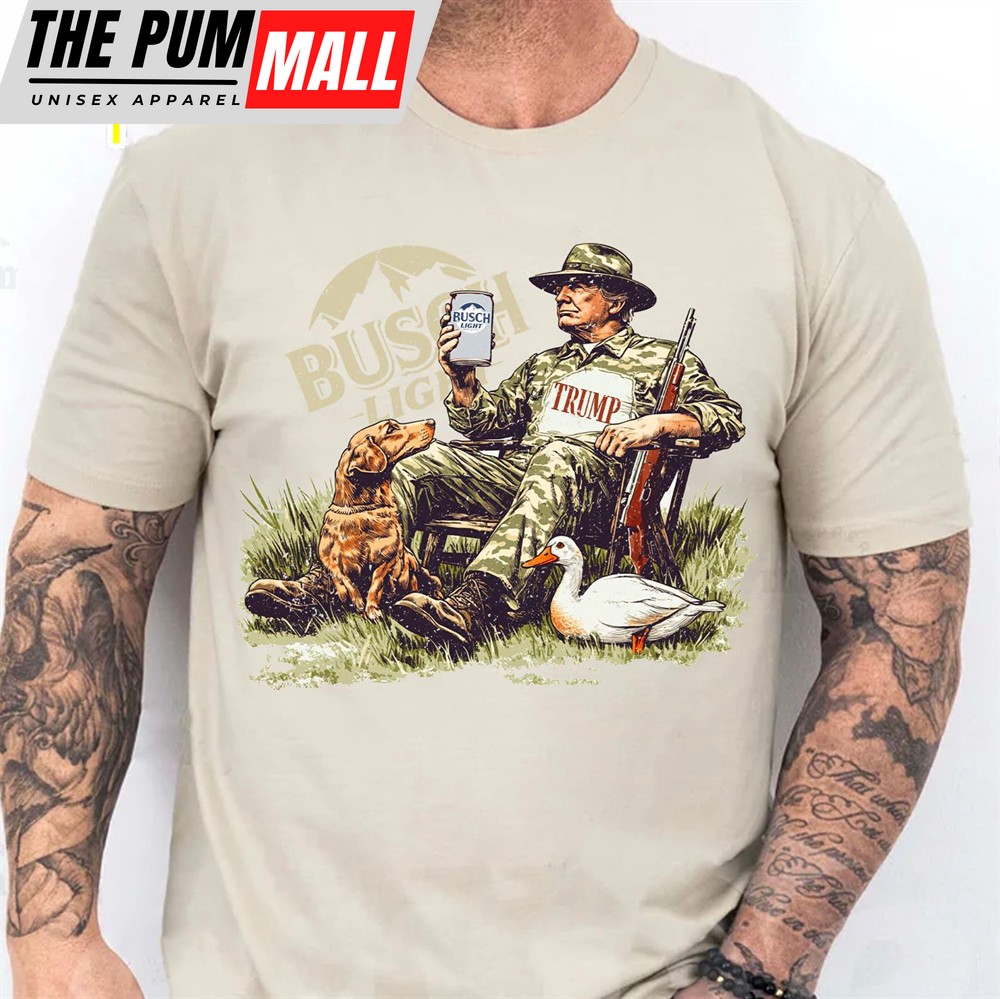 Hunting Trump, Gun Trump, MAGA Camo Trump Shirt Bright