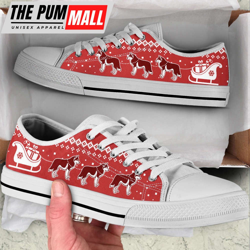 husky-dog-christmas-reindeer-gift-car-low-top-shoes-canvas-sneakers-xczeo24z Husky Dog Christmas Reindeer Gift Car Low Top Shoes Canvas Sneakers