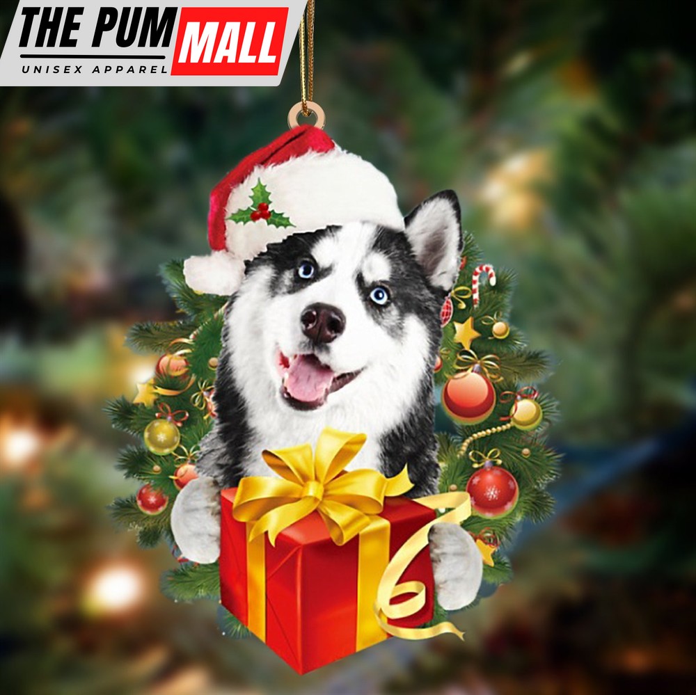 Husky Give Gifts Hanging Ornament – Flat Acrylic Dog Ornament – Dog Lovers Gifts For Him Or Her Limited Edition