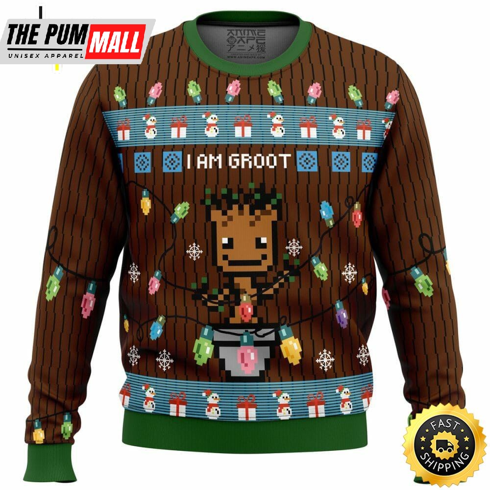 I Am Groot Led Light Marvel Christmas Marvel Christmas Sweater