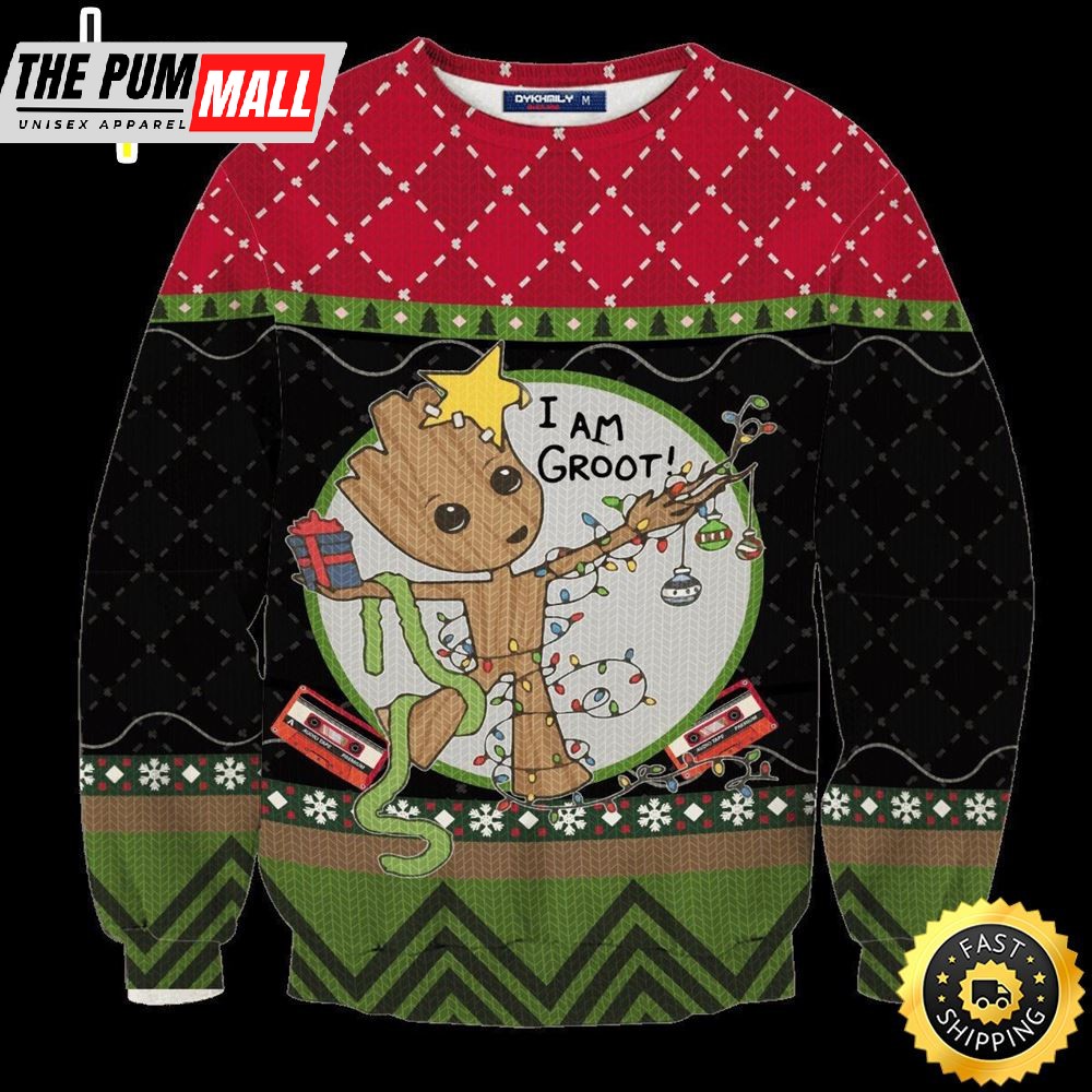 I am Groot Marvel Movie 2025 Marvel Christmas Sweater