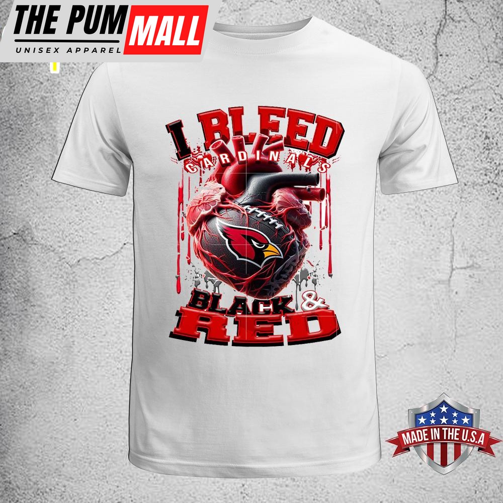 I bleed Black Red Arizona Cardinals Unisex T-Shirt
