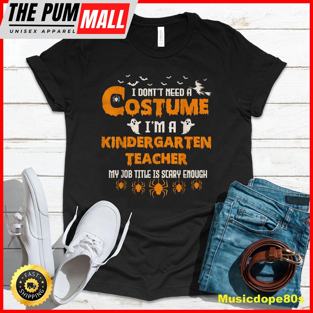 I Dont Need A Costume Im A Kindergarten Teacher Halloween T-Shirt