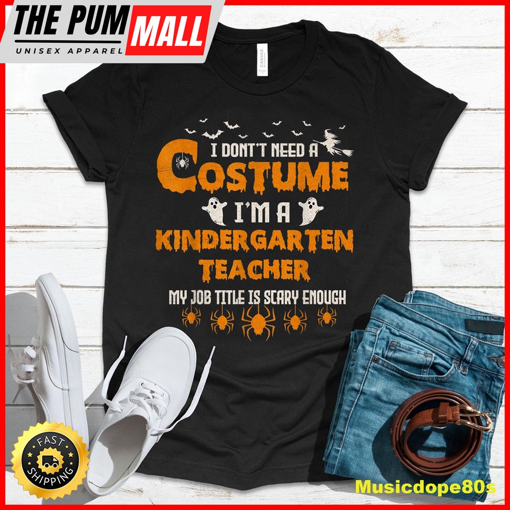 I Dont Need A Costume Im A Kindergarten Teacher Halloween T-Shirt
