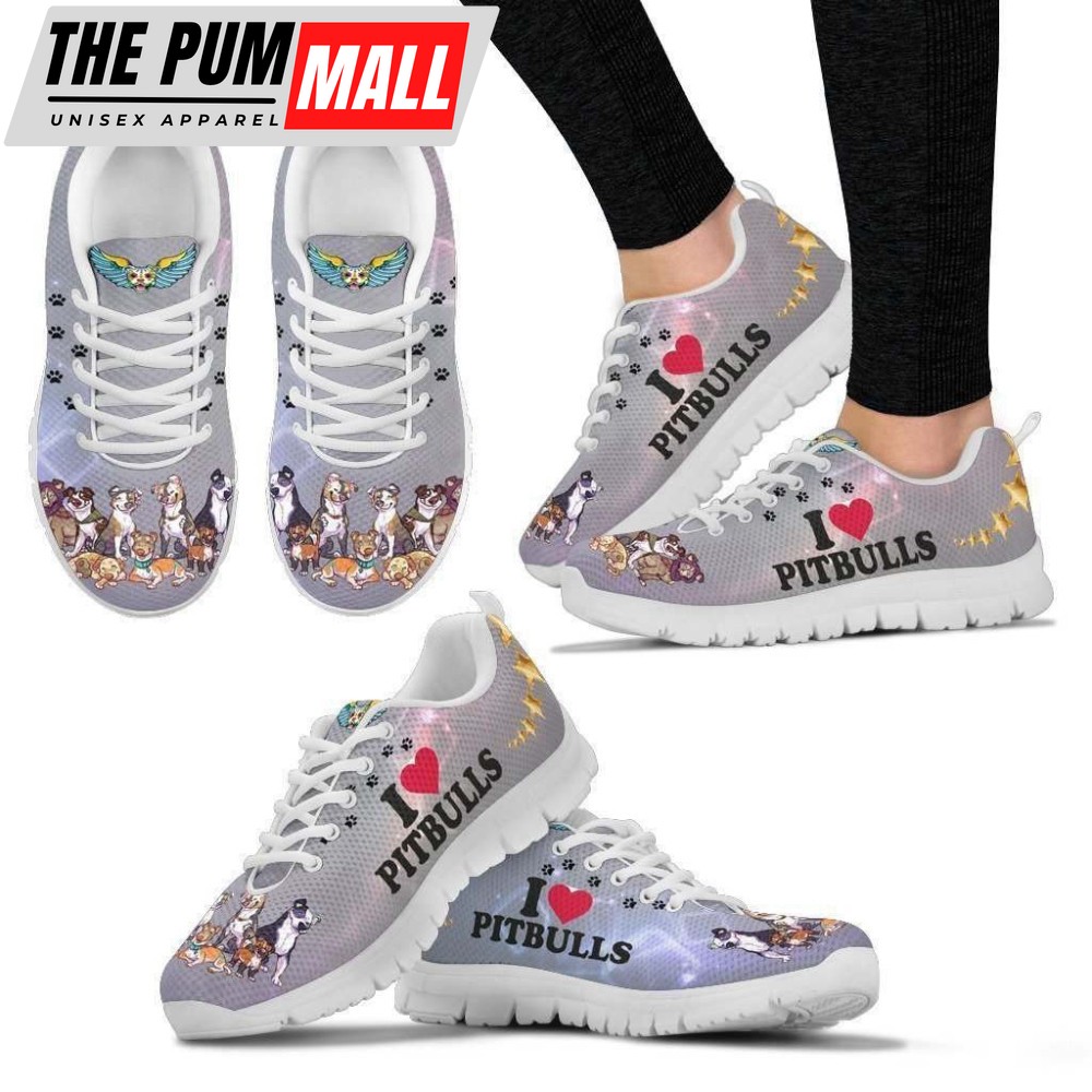 I Love My Pitbulls Women’s Sneakers Walking Running Lightweight Casual Shoes For Women
