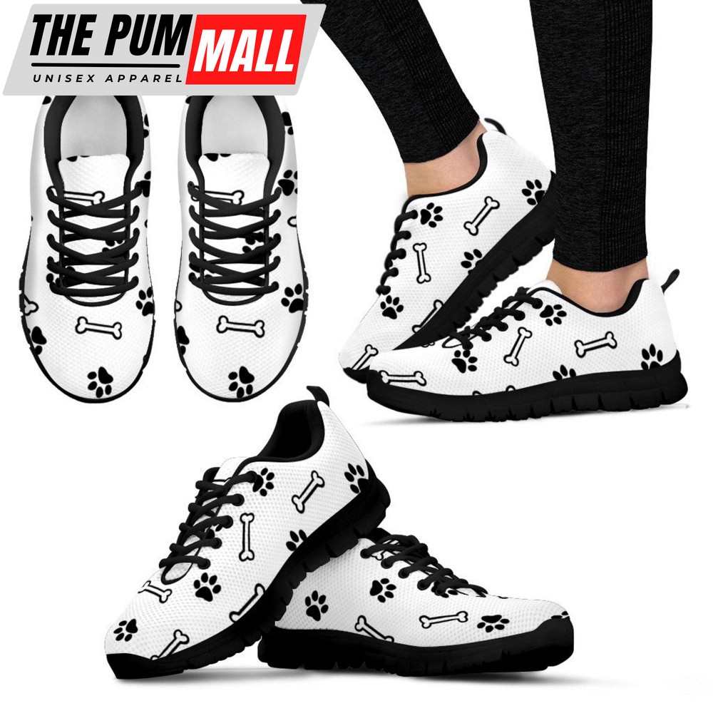 I Love Paw Print Womens Sneakers Low Top Sports Fan Athletic For Pet Lover