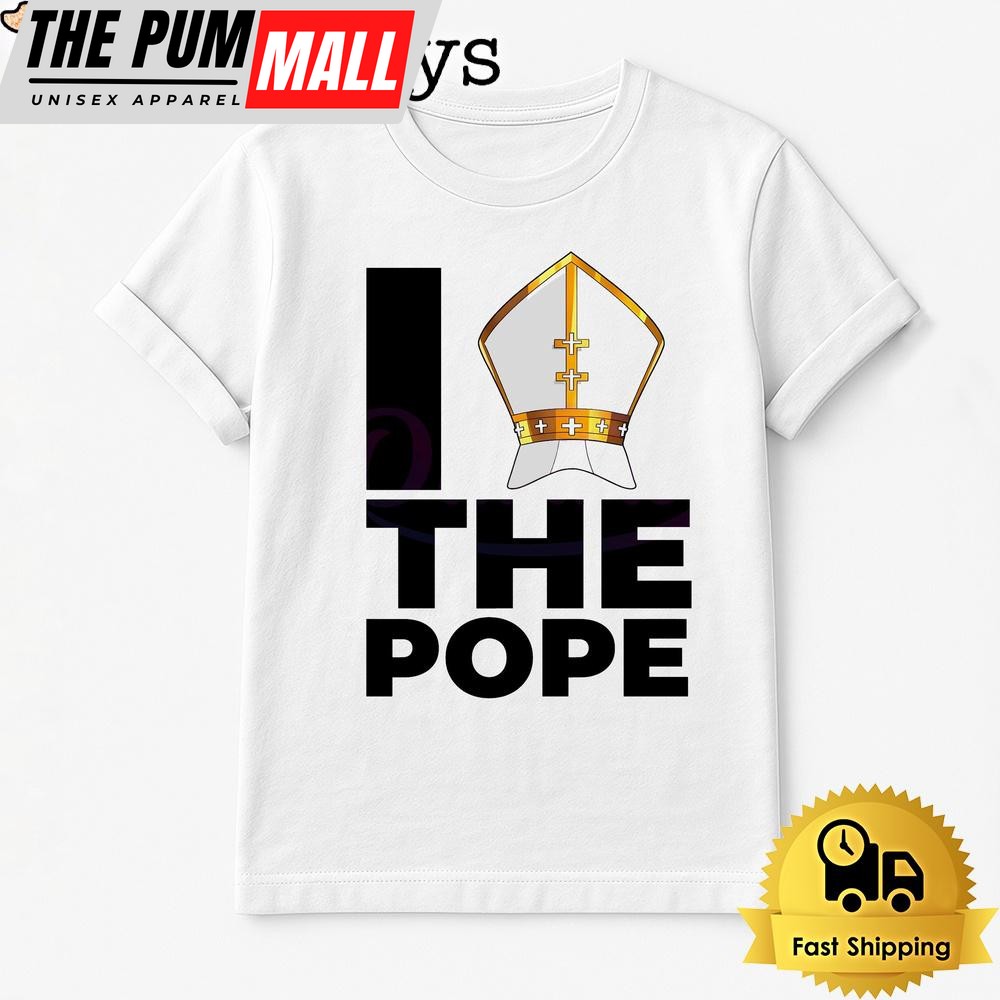 I Love The Pope Papal Mitre T Shirt