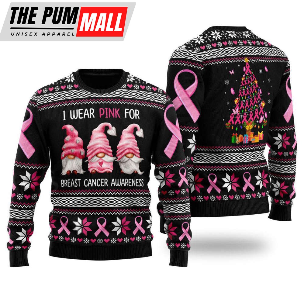 I Was Pink For Breast Cancer Awareness Ugly Christmas Sweater For – Christmas Gift