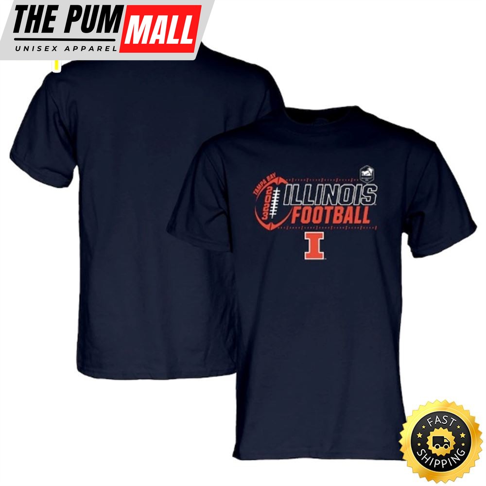 Illinois Fighting Illini Blue 84 2025 ReliaQuest Bowl Navy T-shirt