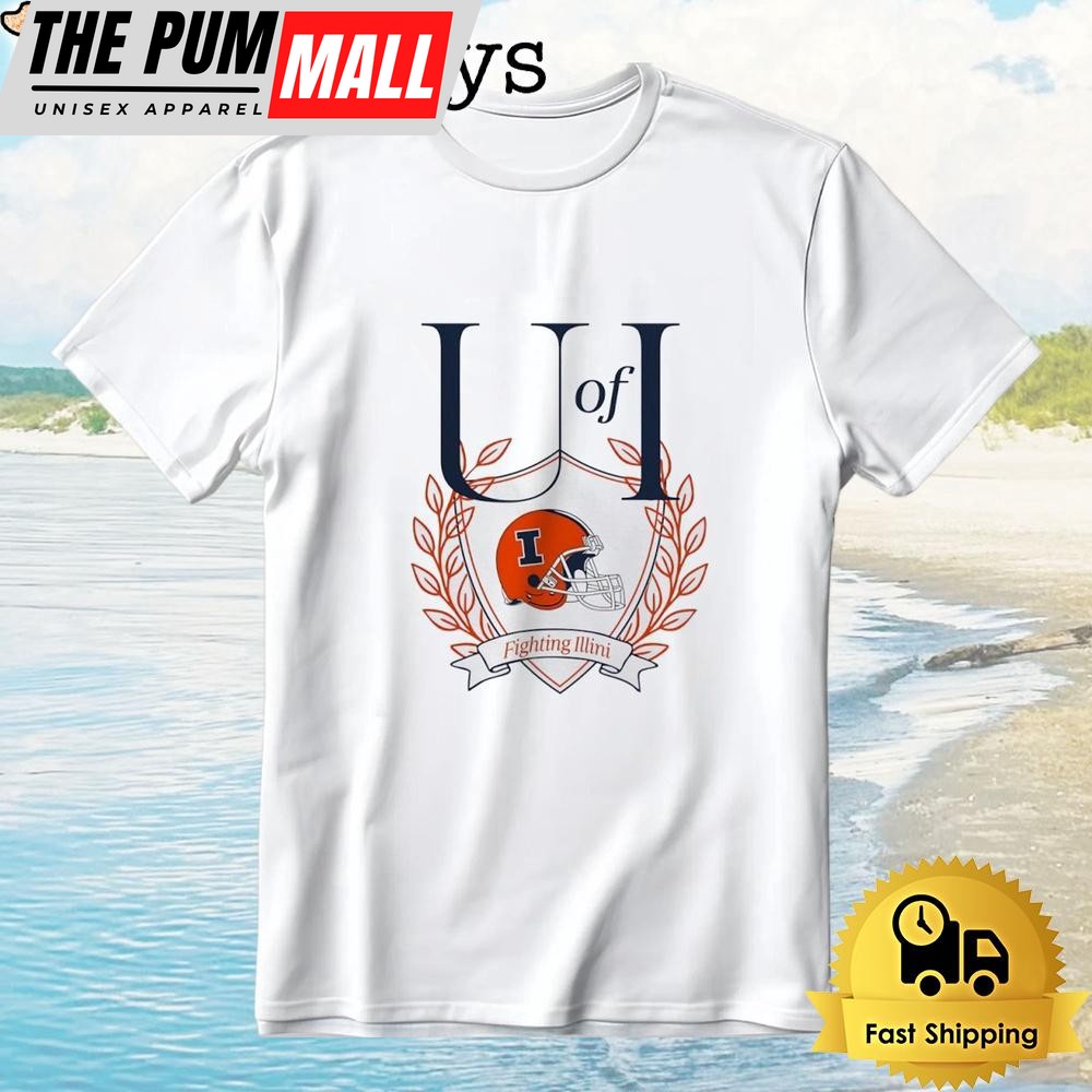 Illinois Fighting Irish Football Helmet Laurel U Of I T-Shirt