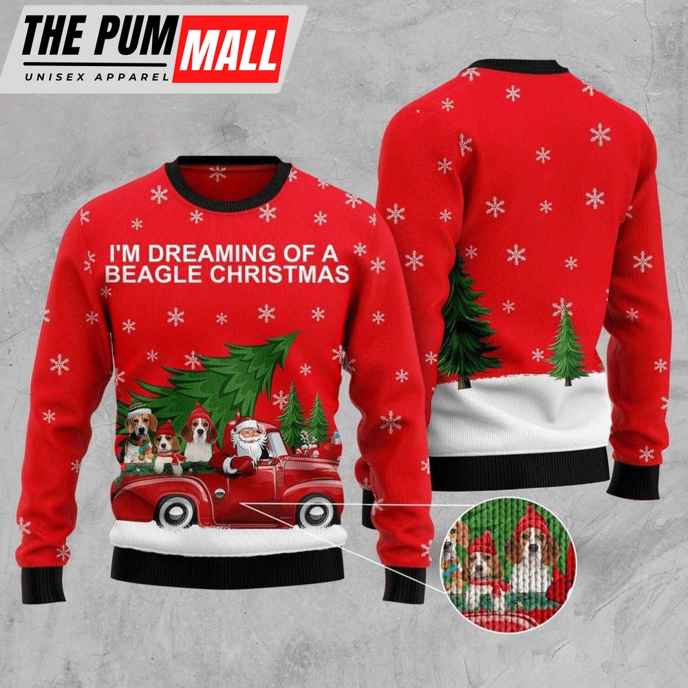 I’m Dreaming Of A Beagle Christmas Ugly Christmas Sweater, Gift For Christmas