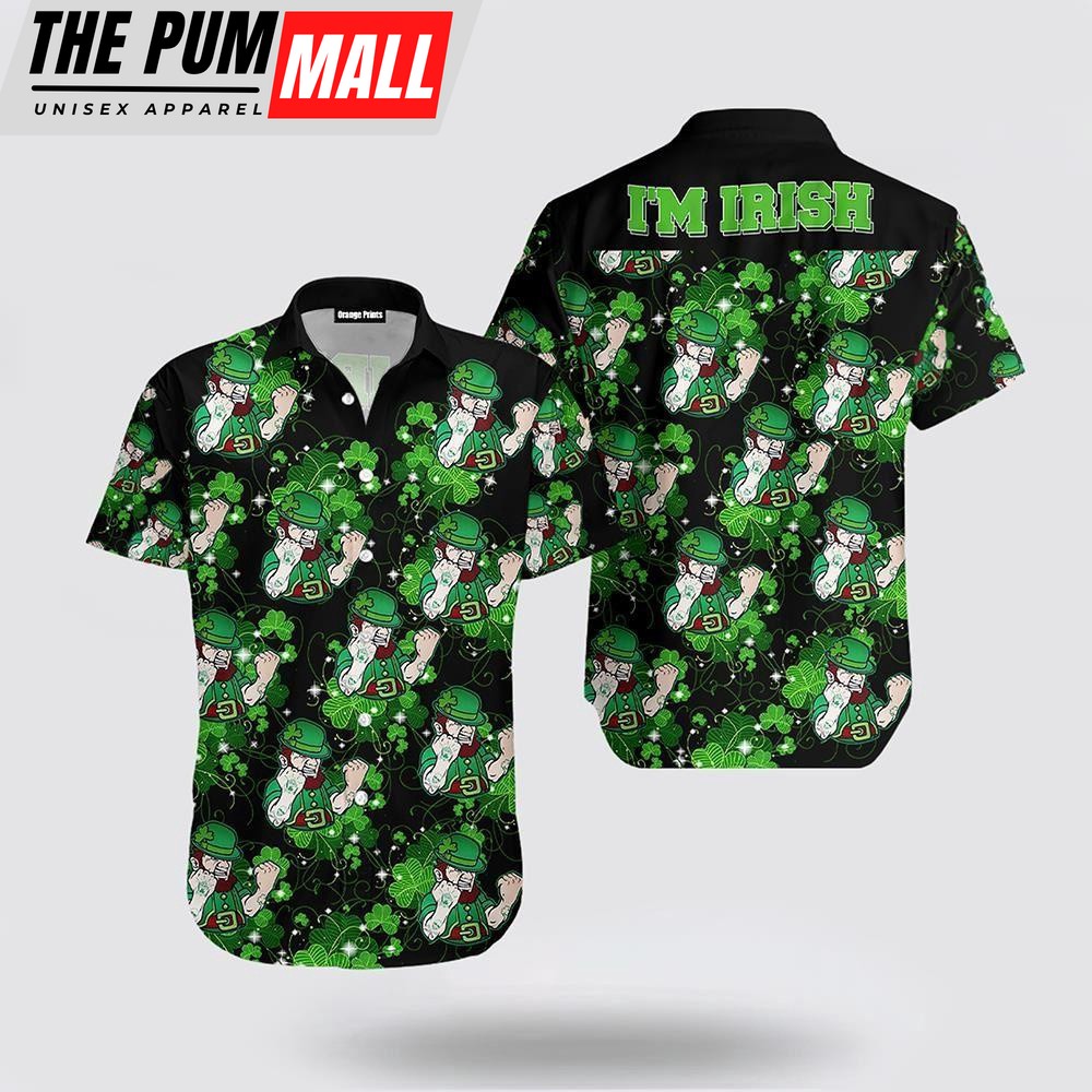 Im Irish St Patricks Day Shirts, Shamrock Hawaiian Shirt