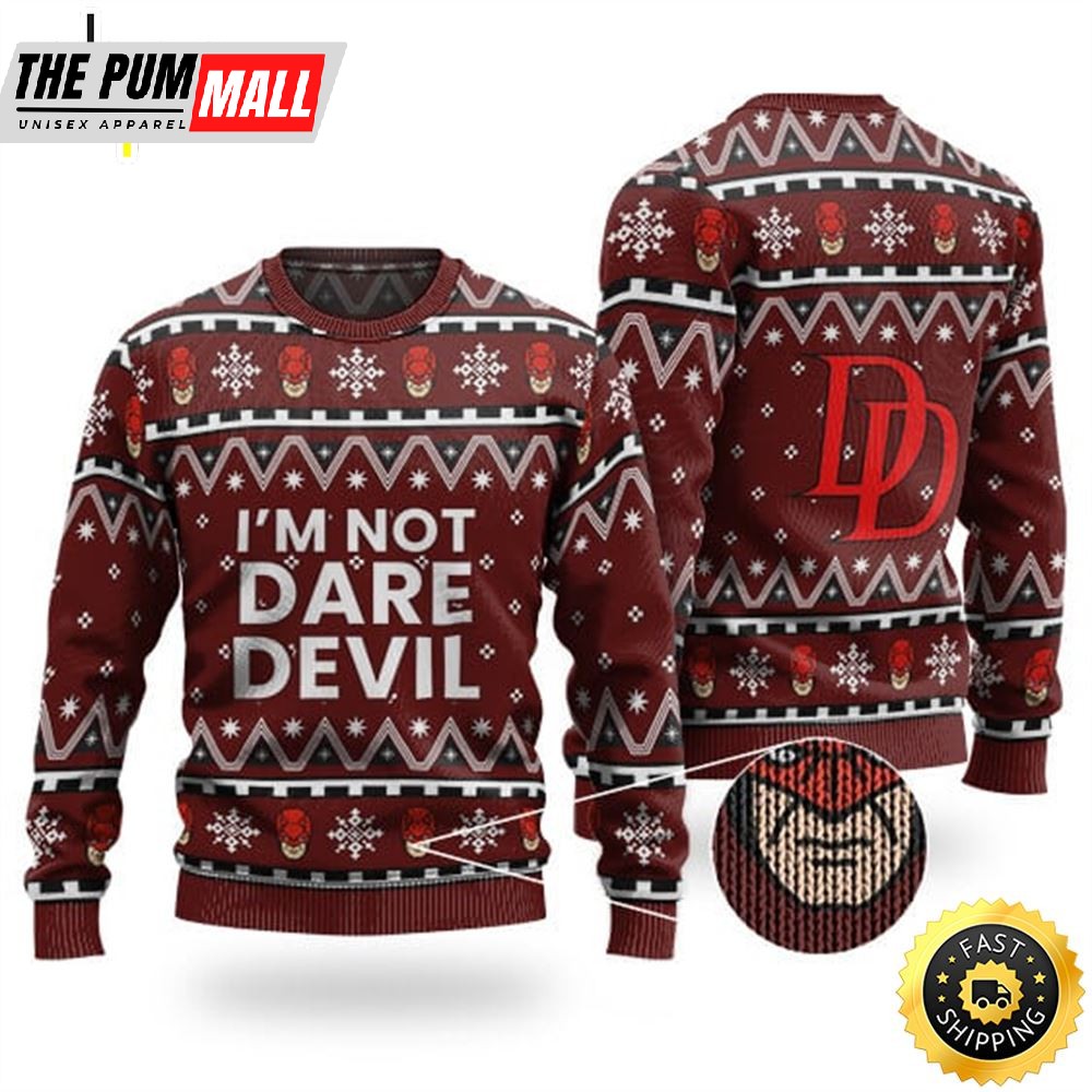 I’m Not Daredevil Maroon Ugly Xmas Sweater