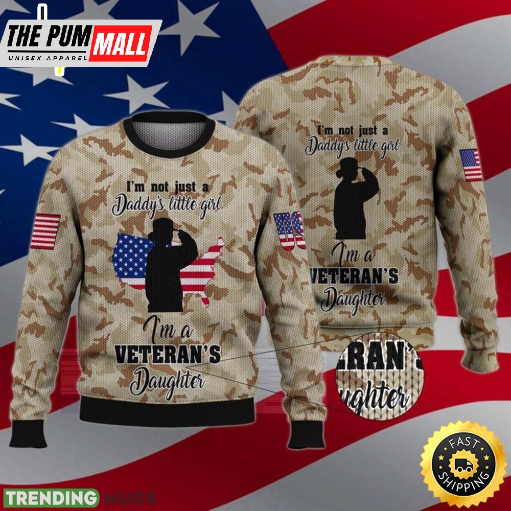 I’m Veteran Daughter Ugly Christmas Sweater Cute Christmas Gift For Men And Women