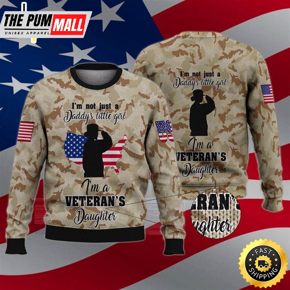 I’m Veteran Daughter Ugly Christmas Sweater For Men &Amp Women Adult Us5981