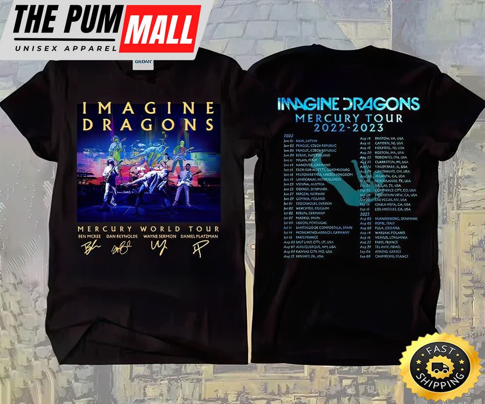 Imagine Dragons Mercury Tour 2023 Dates T Shirt