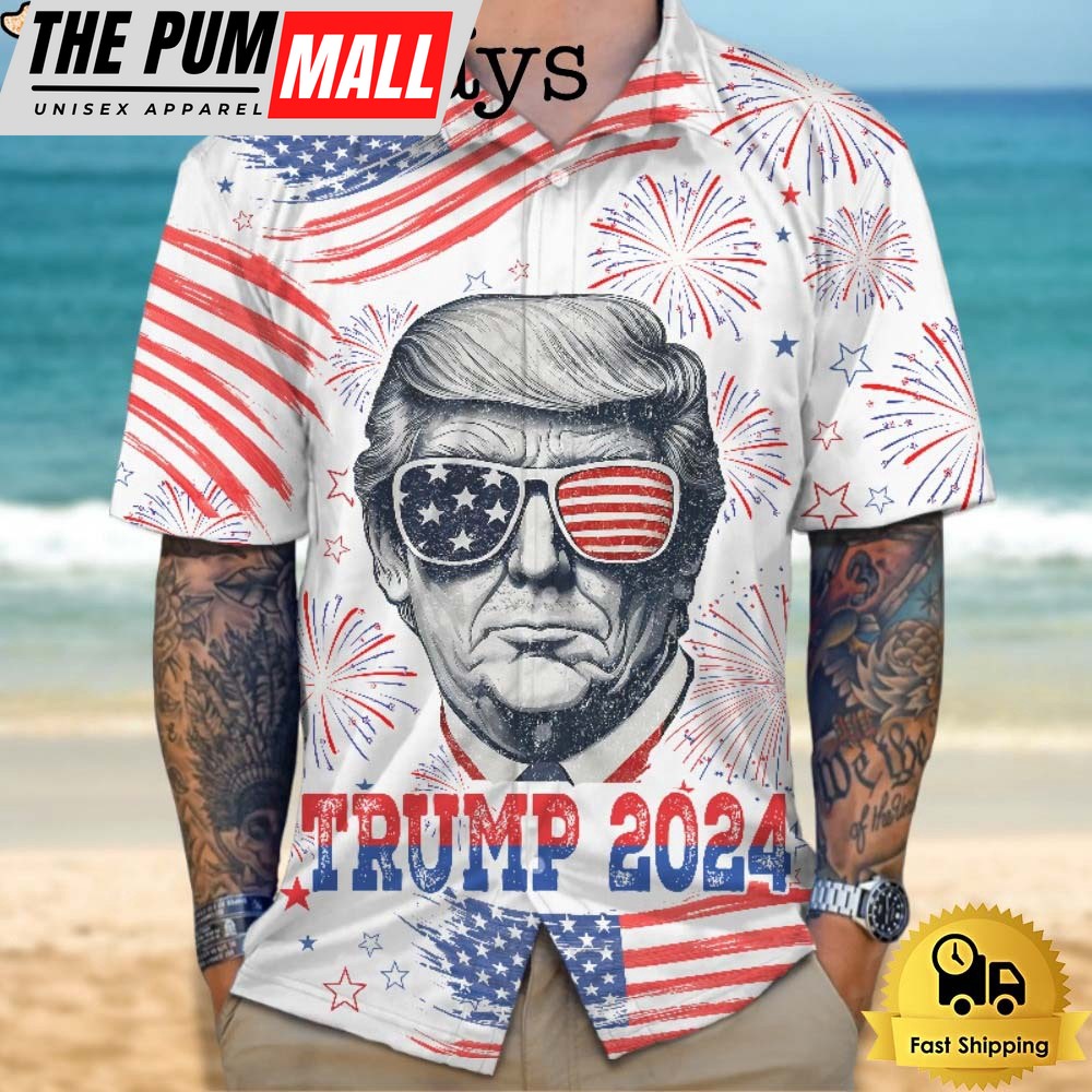 Independence Day American Donald Trump 2024 Hawaiian Shirt