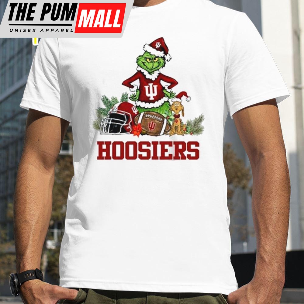 Indiana Hoosiers Santa Grinch And Dog Merry Christmas T-Shirts