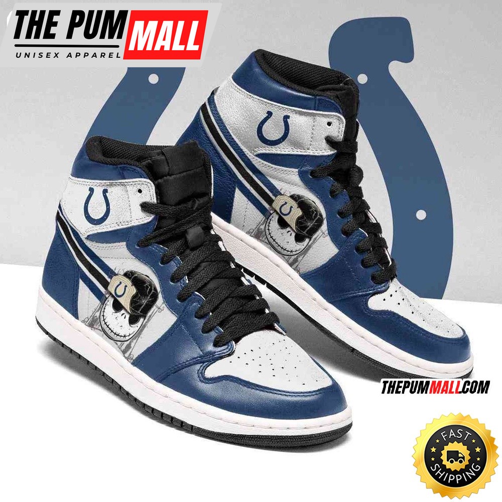 Indianapolis Colts Air Jd 1 Shoes Jack Skellington Printing Shoes Sneaker
