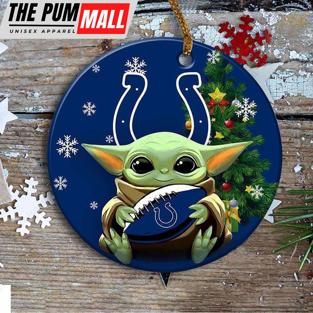 Indianapolis Colts Baby Yoda Ornament Christmas Tree Decorations NFL Gifts Limited Edition