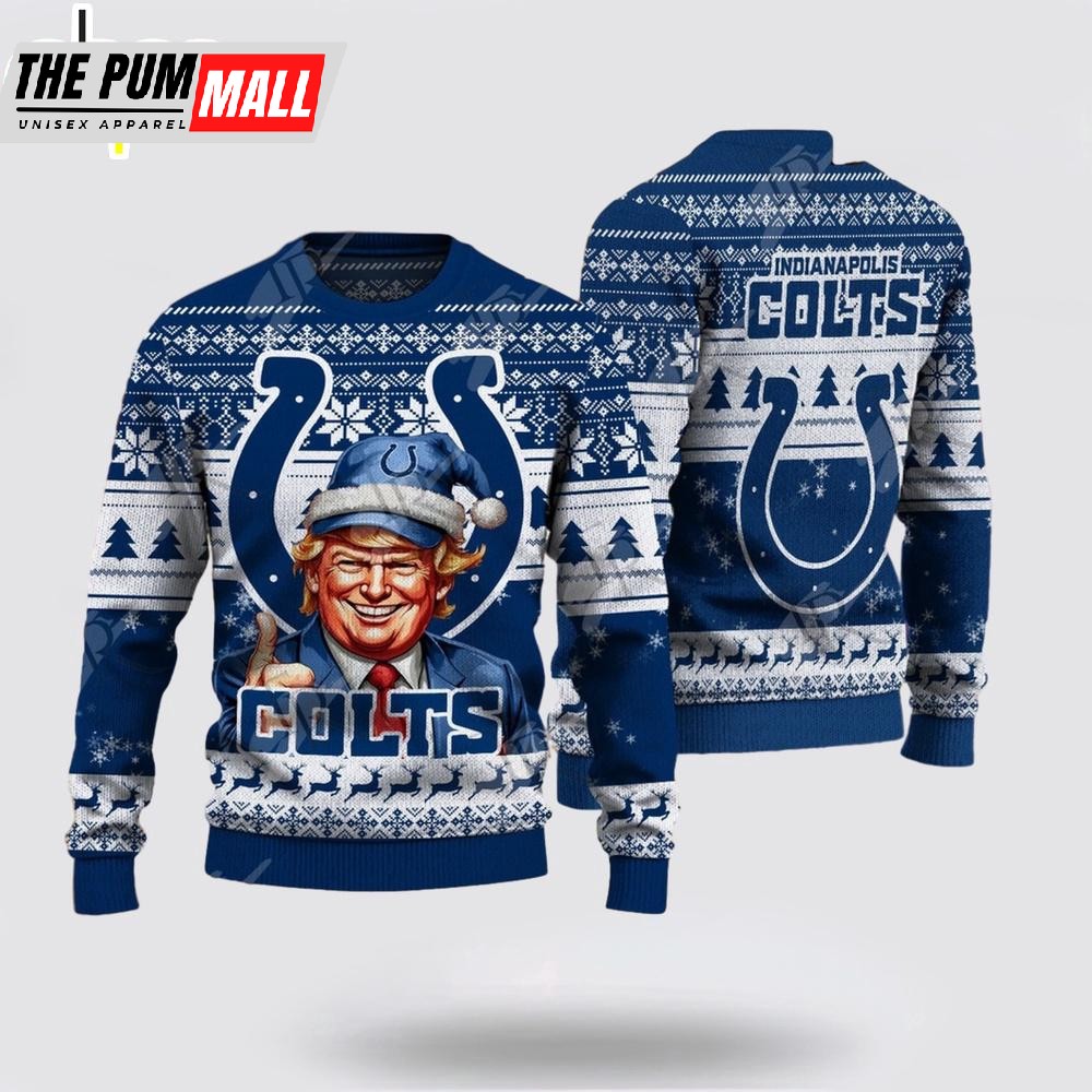 Indianapolis Colts Christmas Donald Trump Knitted Sweater