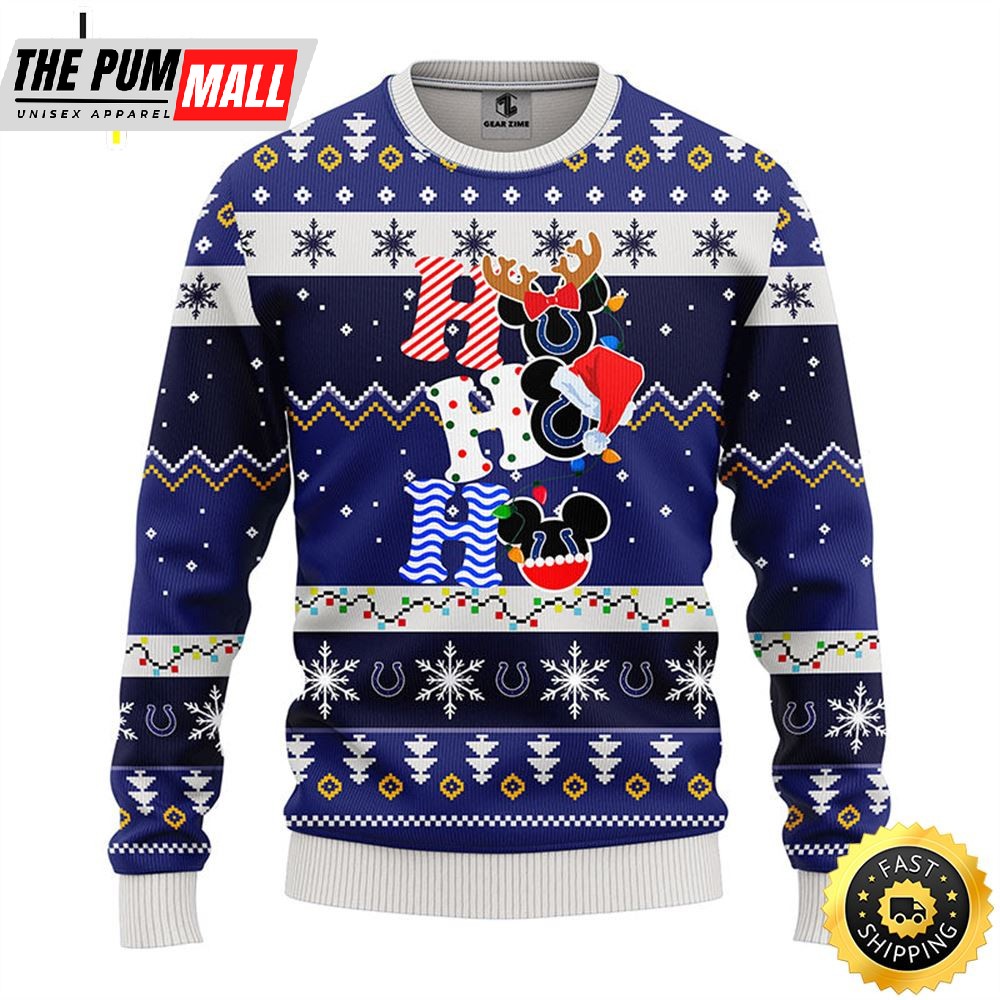 Indianapolis Colts HoHoHo Mickey Christmas Ugly Sweater
