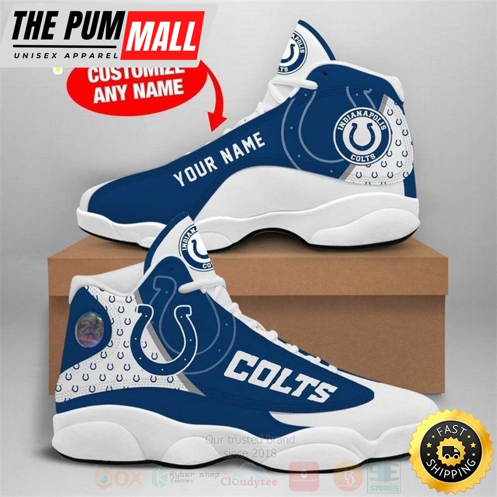 Indianapolis Colts Nfl Custom Name Air Jd 13 Shoes