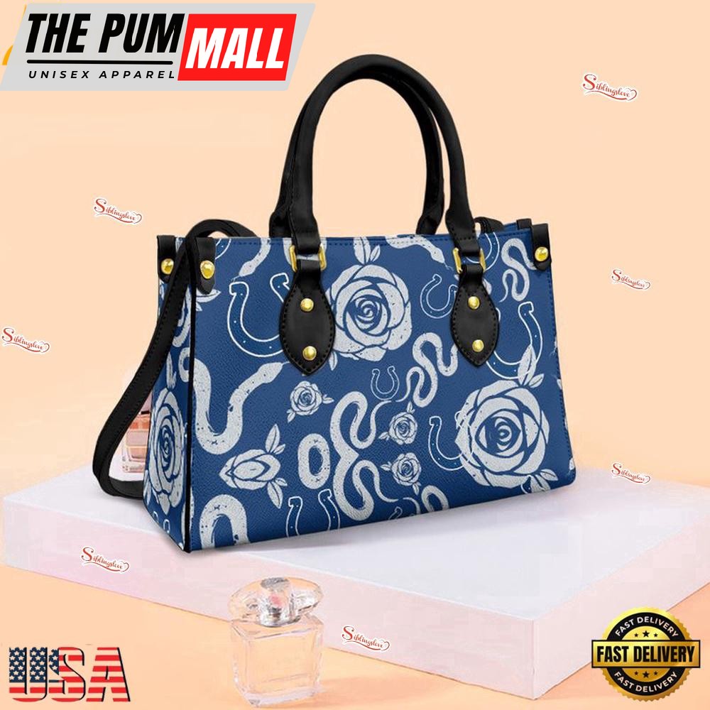 Indianapolis Colts Rose and Flower Pattern NFL Leather Handbag – Baseball Cap Snapback Hats