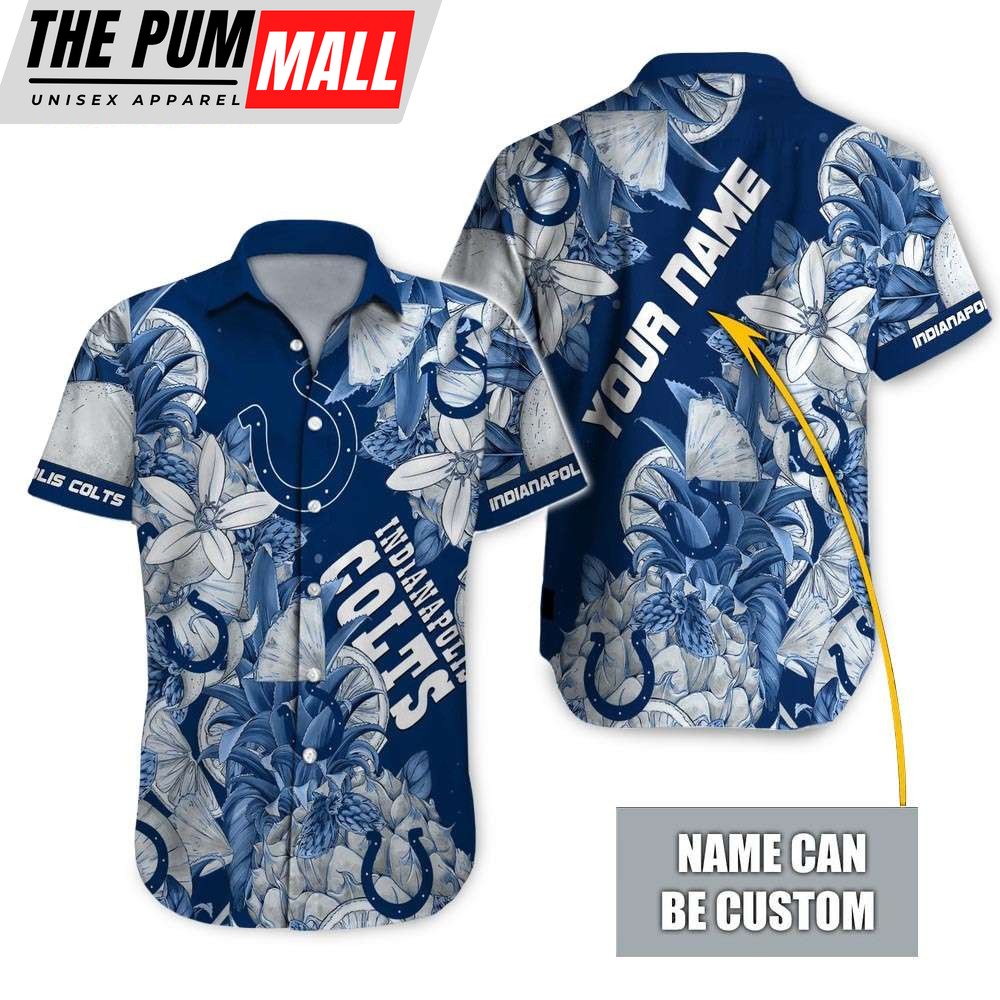 Indianapolis Colts Tropical Fruit Personalized Hawaiian Shirt