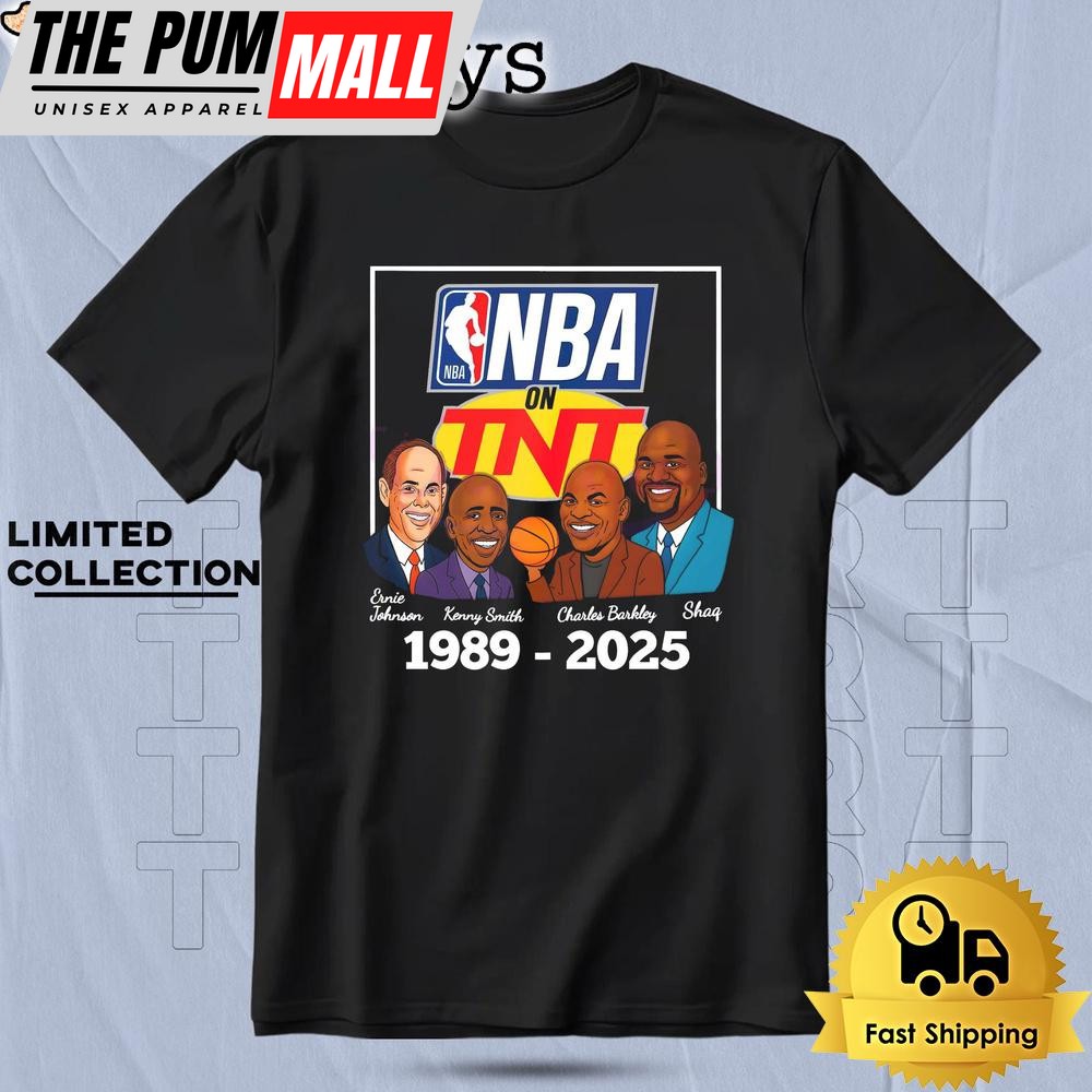 Inside The Nba Tnt Farewell 1989 2025 Ernie Kenny Charles Shaq Cartoon T Shirt