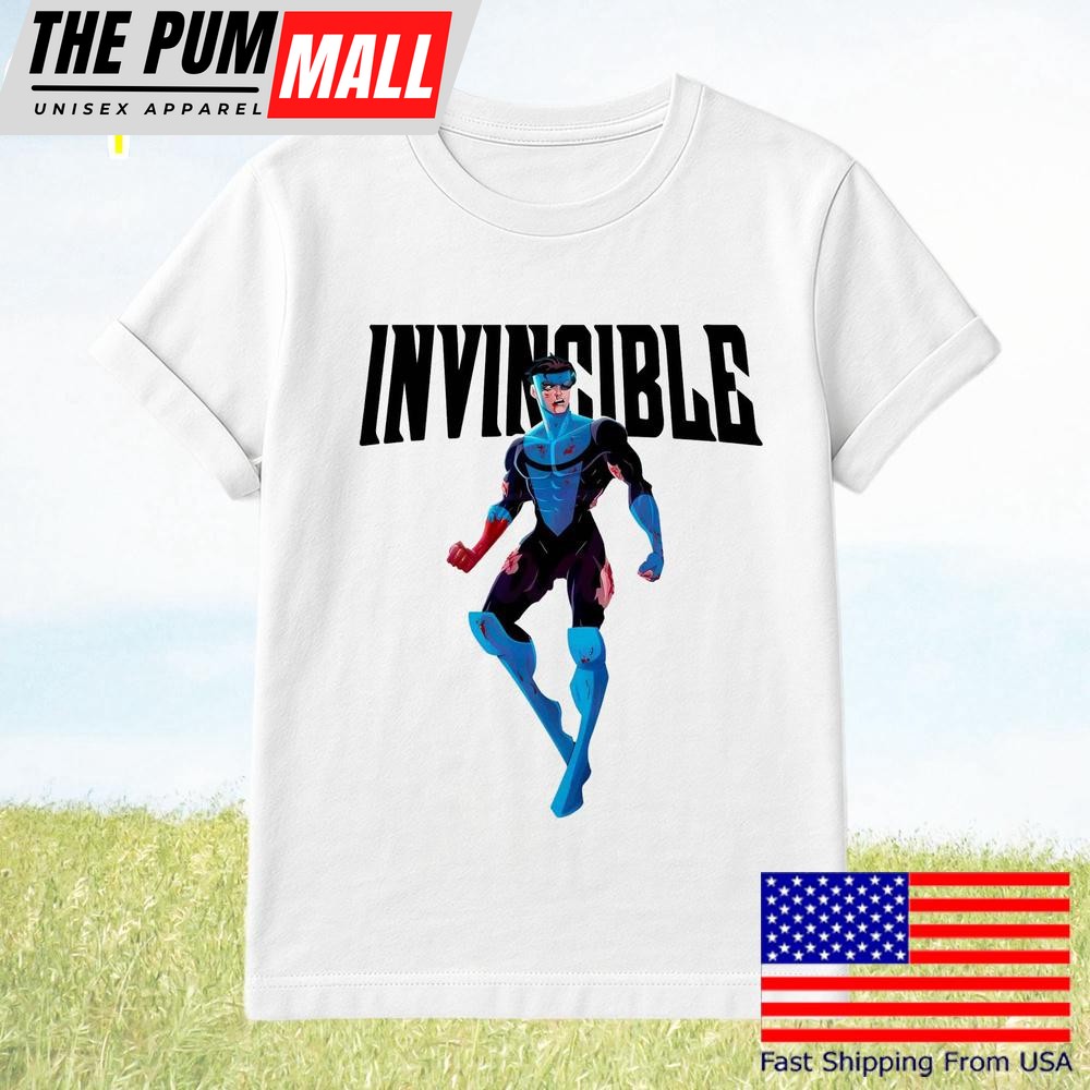 Invincible Superhero Battle Damaged Comic T-Shirt