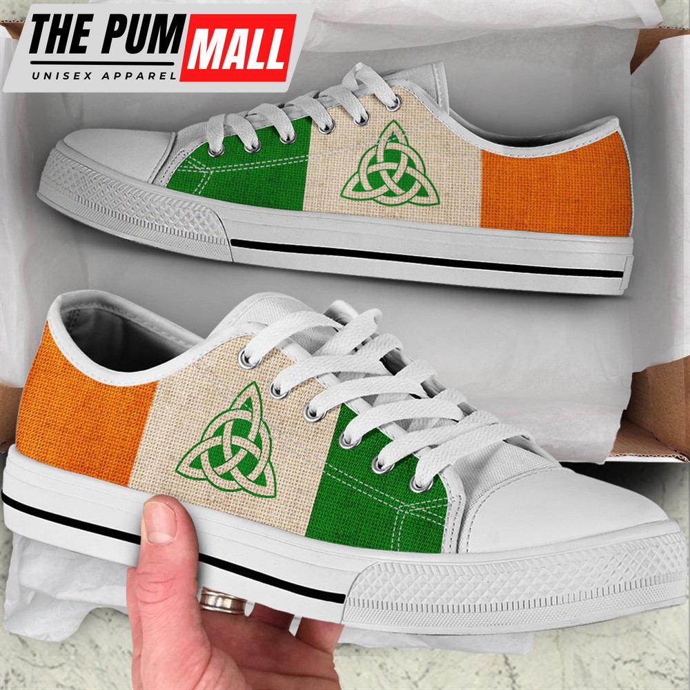 Irish Celtic Protection Ireland Flag Low Top Shoes – Gift For Adults