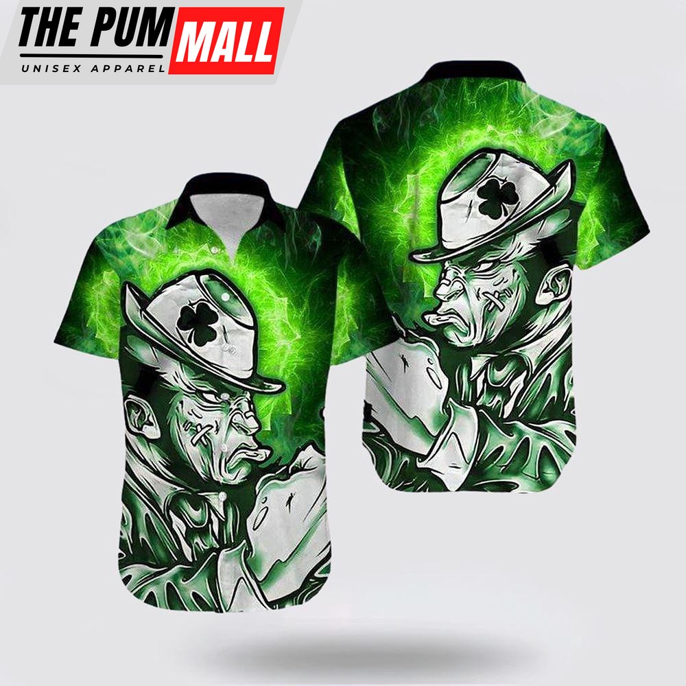 Irish Man Happy Patrick’s Day Hawaiian Shirt, St Patricks Day Shirts, Shamrock Hawaiian Shirt