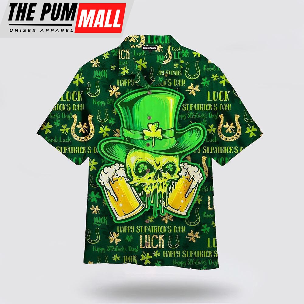 Irish Patrick Day Hawaiian Shirt, St Patricks Day Shirts, Shamrock Hawaiian Shirt