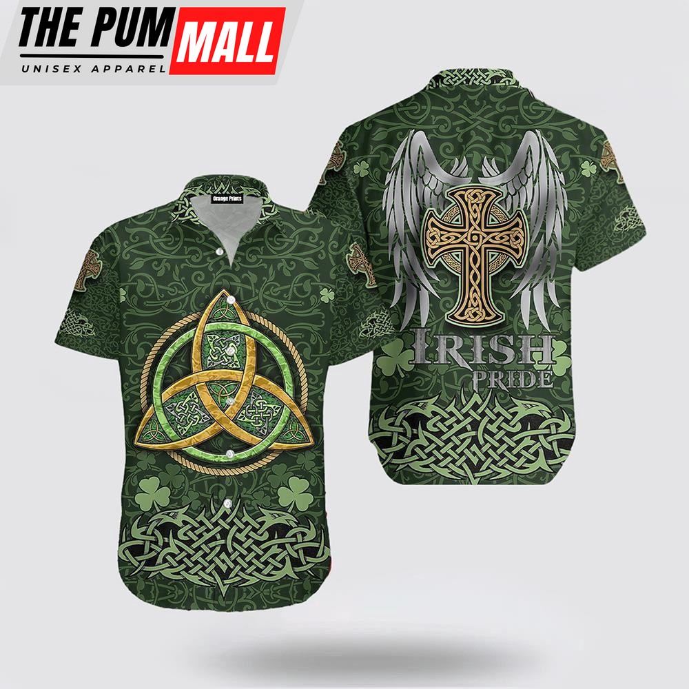 Irish Saint St Patrick Day Hawaiian Shirt, St Patricks Day Shirts, Shamrock Hawaiian Shirt