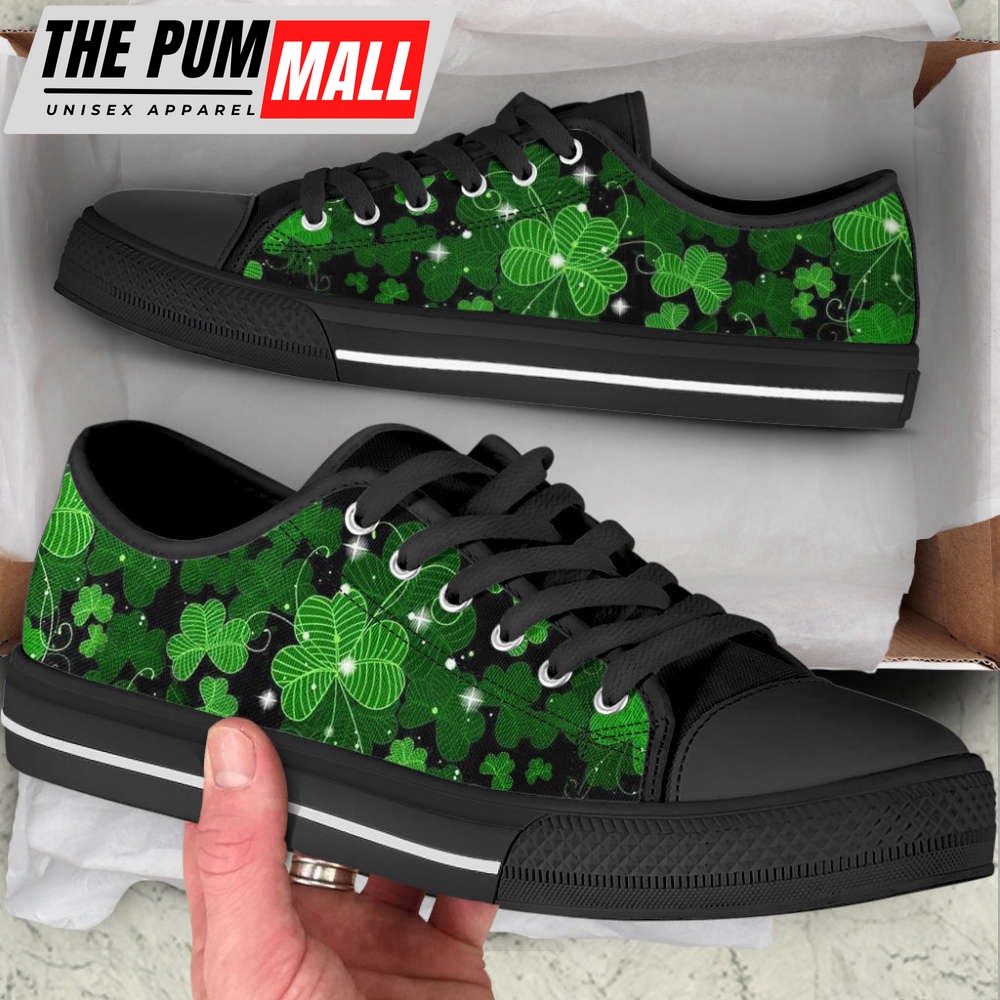 Irish Shamrock Light Low Top Shoes Canvas Print Lowtop Casual Shoes Gift