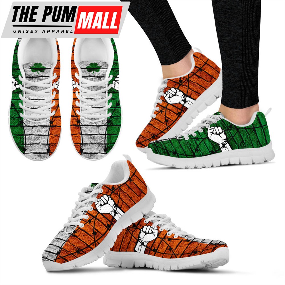 Irish Sneaker Flag Hand Sneaker Shoes Walking Running Lightweight Casual Shoes Irish Gift St.Patrick’s Day