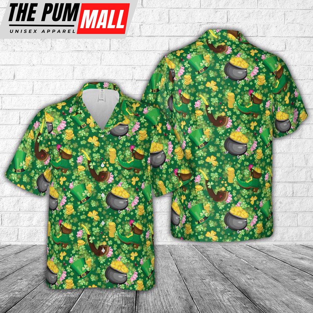 Irish St Patrick’s Day Hawaiian Shirts, Shamrock Hawaiian Shirt