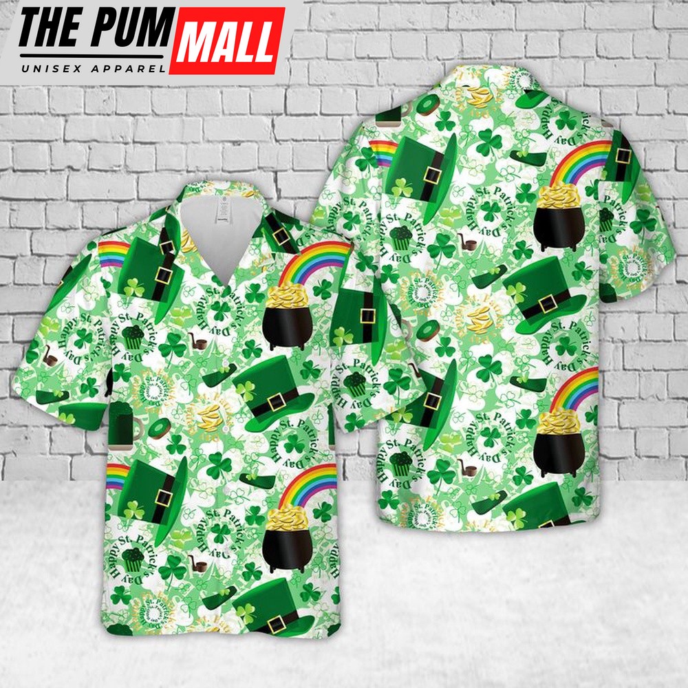 Irish St Patty’s Day Hawaiian Shirt, Shamrock Hawaiian Shirt
