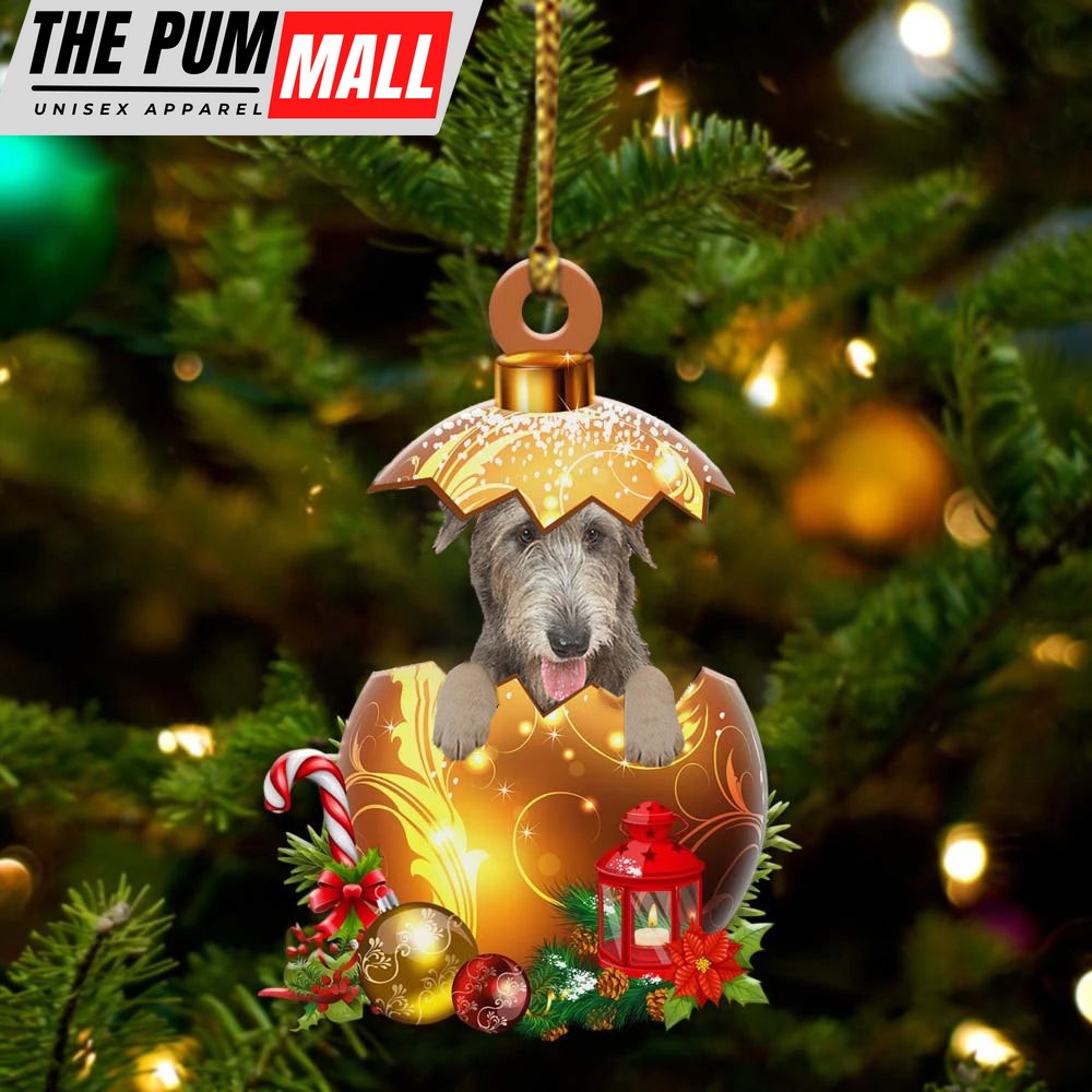 Irish-Wolfhound In Golden Egg Christmas Ornament – Car Ornament – Unique Dog Gifts For Owners Limited Edition